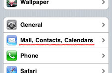 Mail, Contacts, Calendars